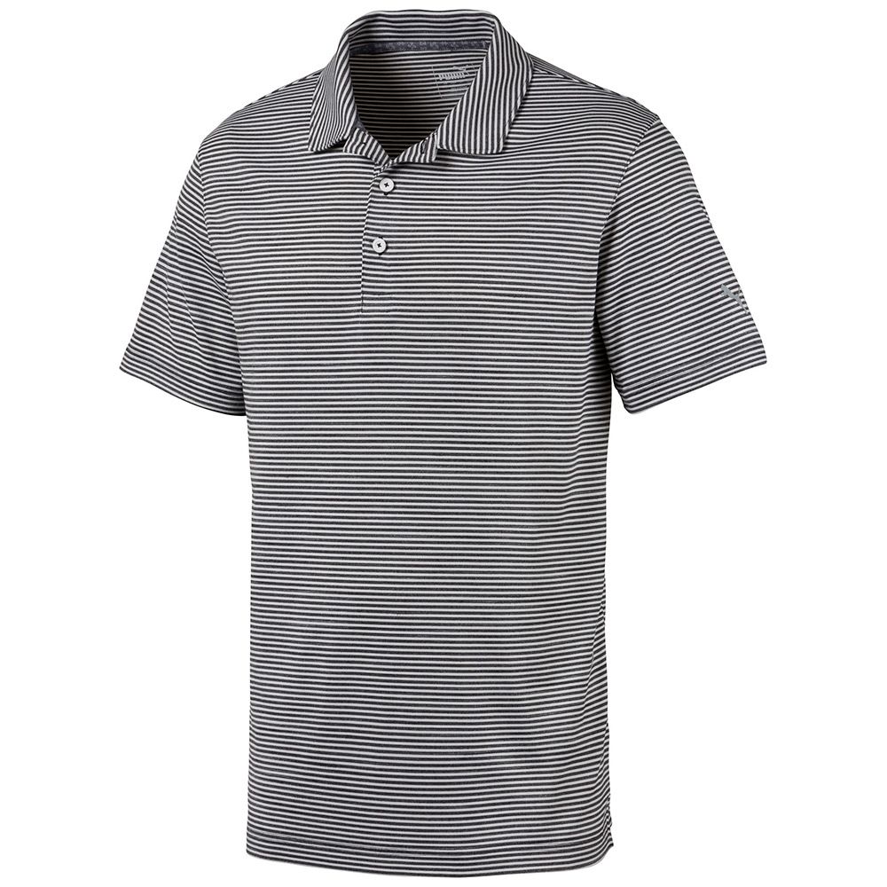 Puma Caddie Stripe Polo Puma Black Heather Golf Polo Men's X